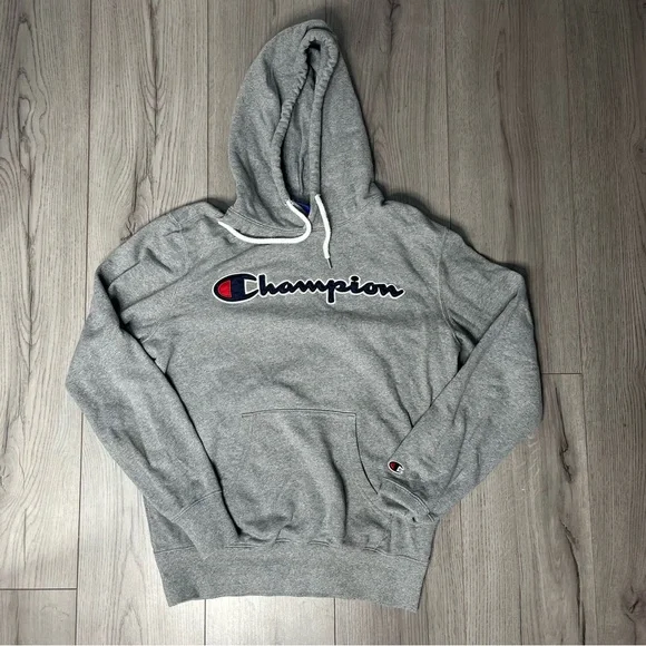 Champion grey hoodie embroidered - Picture 2 of 5
